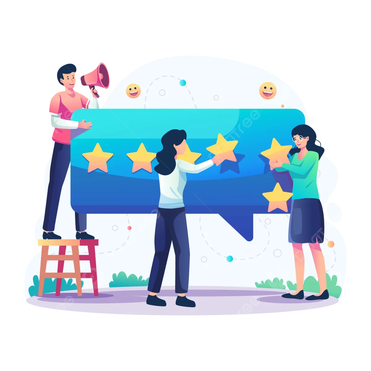 Clients donnant un avis 5 étoiles à Espace Auto-Entrepreneur