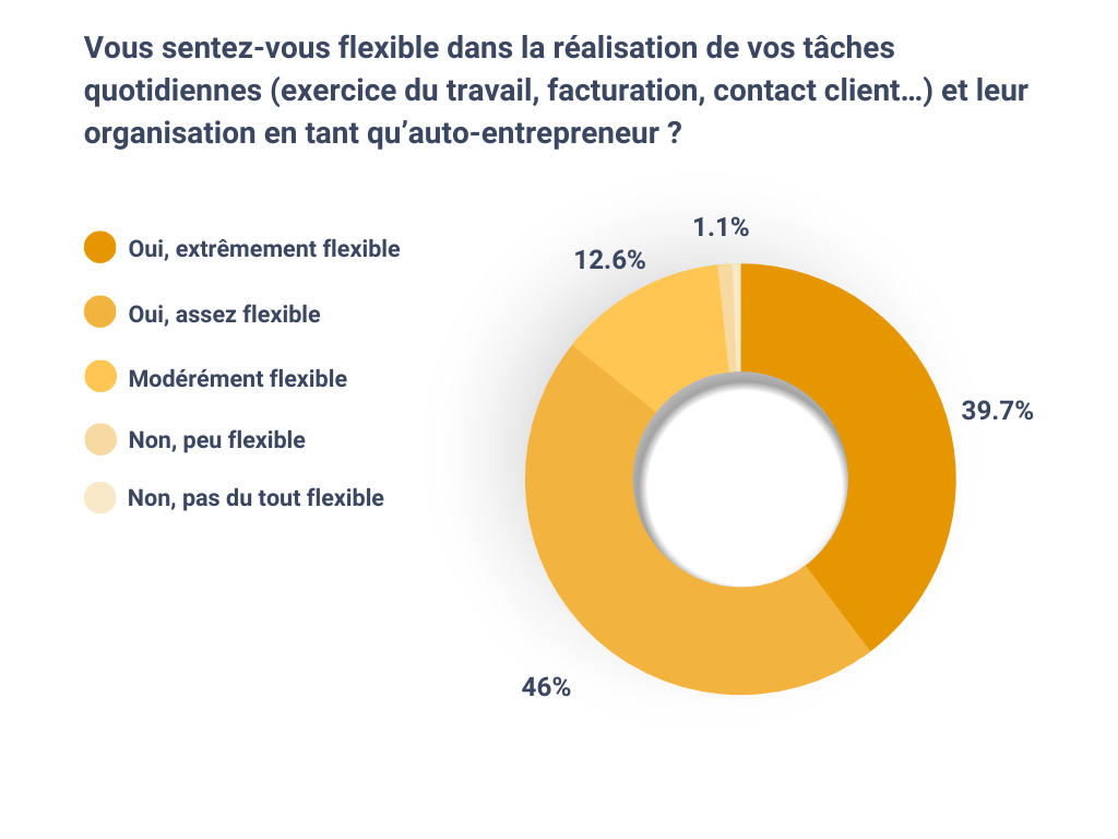 Vous sentez-vous flexible dans la réalisation de vos tâches quotidiennes (exercice du travail, facturation, contact client…) et leur organisation en tant qu’auto-entrepreneur ?