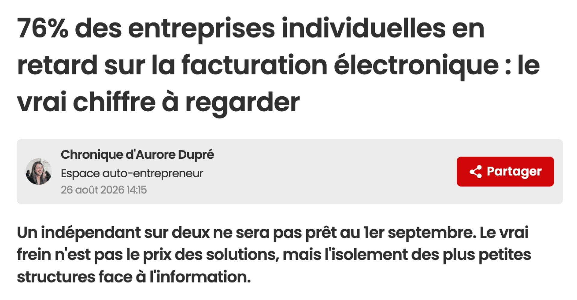 La facturation électronique n'attend pas les plus isolés : notre tribune dans le Journal du Net
